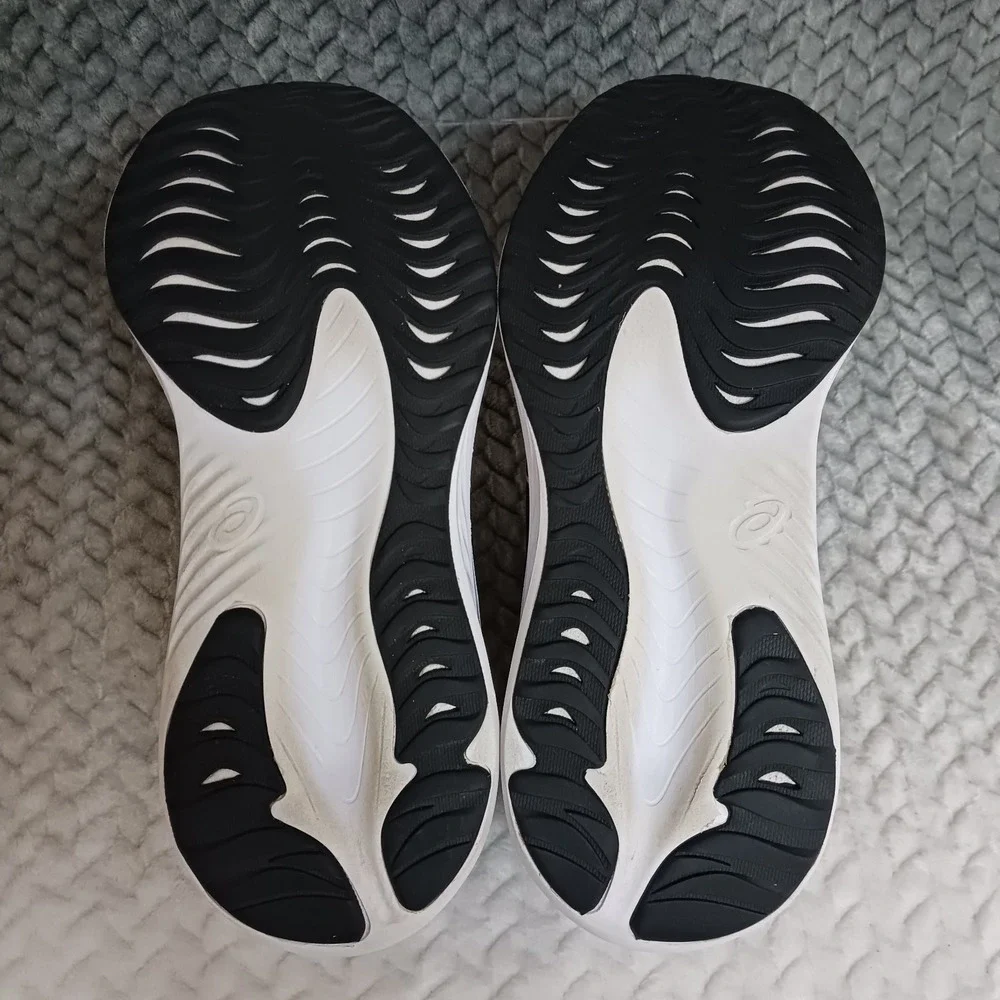 Asics Black and White Athletic Running Shoes